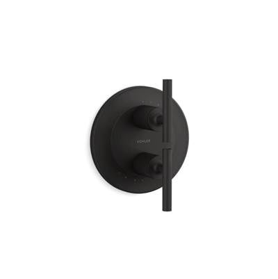Kohler K-T14489-4-BL - Purist Valve Trim With Lever Handles For Stacked Valve, Requires Valve