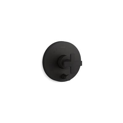 Kohler K-T73117-3-BL - Composed Rite-Temp Valve Trim With Push-Button Diverter And Cross Handle