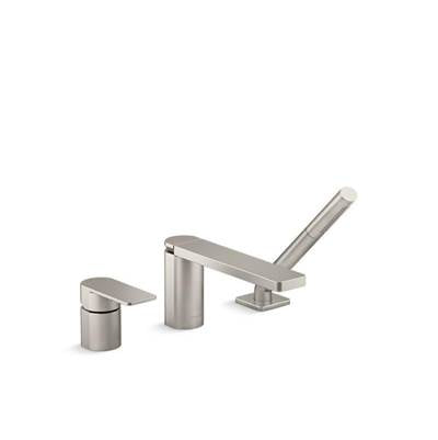 Kohler K-23488-4-BN - Parallel Single-Handle Deck-Mount Bath Faucet With Handshower