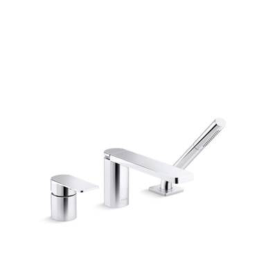 Kohler K-23488-4-CP - Parallel Single-Handle Deck-Mount Bath Faucet With Handshower
