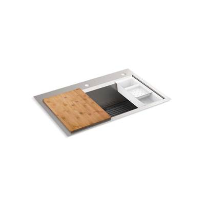 Kohler K-80084-2PC-NA - Taske 33'' Top-/Undermount Single-Bowl Workstation Kitchen Sink