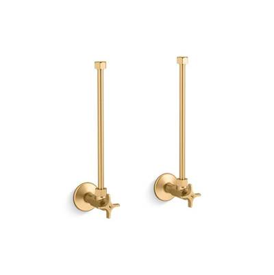 Kohler K-7606-P-2MB - Pair 1/2'' Npt Angle Supplies With Stop, Cross Handle And Annealed Vertical Tube