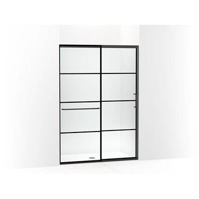 Kohler K-707614-8G79-BL - Elatee Tall Sliding Shower Door, 75-1/2'' H X 50-1/4 - 53-5/8'' W, With Heavy 5/16'' Thick Crystal Clear Glass With Rectangular Grille Pattern