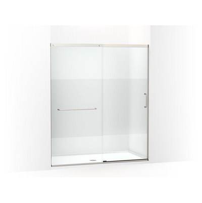 Kohler K-707616-8G81-MX - Elatee Tall Sliding Shower Door, 75-1/2'' H X 62-1/4 - 65-5/8'' W With Heavy 5/16'' Thick Crystal Clear Glass With Privacy Band