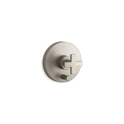 Kohler K-T73117-3-BN - Composed Rite-Temp Valve Trim With Push-Button Diverter And Cross Handle