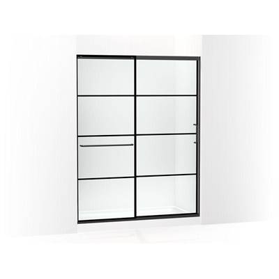 Kohler K-707615-8G79-BL - Elatee Tall Sliding Shower Door, 75-1/2'' H X 56-1/4 - 59-5/8'' W, With Heavy 5/16'' Thick Crystal Clear Glass With Rectangular Grille Pattern
