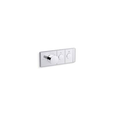 Kohler K-26346-9-CP - Antheme Two-Outlet Thermostatic Valve Control Panel With Recessed Push Buttons