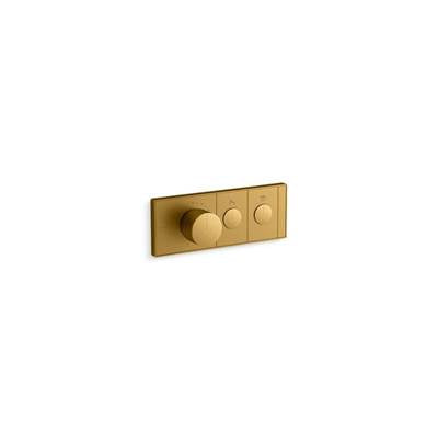 Kohler K-26346-9-2MB - Antheme Two-Outlet Thermostatic Valve Control Panel With Recessed Push Buttons
