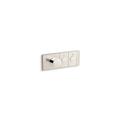 Kohler K-26346-9-SN - Anthem Two-Outlet Thermostatic Valve Control Panel With Recessed Push Buttons