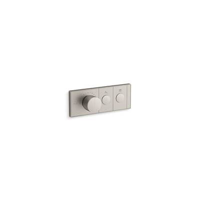 Kohler K-26346-9-BN - Antheme Two-Outlet Thermostatic Valve Control Panel With Recessed Push Buttons