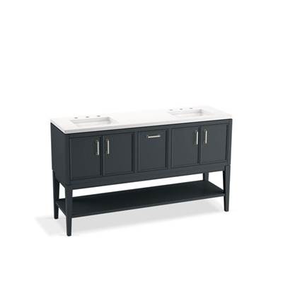 Kohler K-33581-ASB-1WX - Winnow 60'' Bathroom Vanity Cabinet With Sinks And Quartz Top