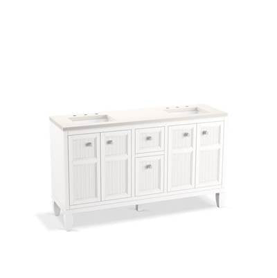 Kohler K-33539-ASB-0 - Hearthaven 60'' Bathroom Vanity Cabinet With Sinks And Quartz Top