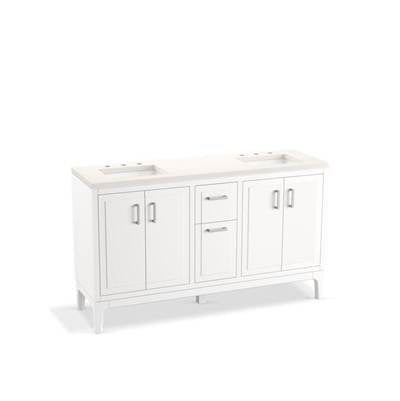 Kohler K-33555-ASB-0 - Seer 60'' Bathroom Vanity Cabinet With Sinks And Quartz Top