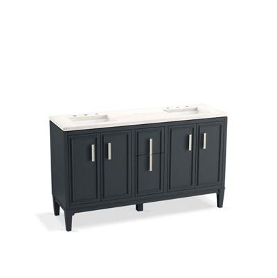 Kohler K-33547-ASB-1WX - Southerk 60'' Bathroom Vanity Cabinet With Sinks And Quartz Top