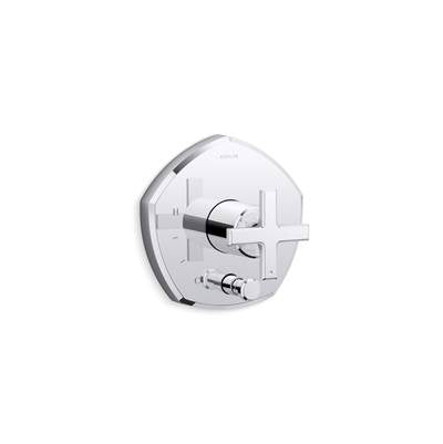 Kohler K-T27044-3-CP - Occasione Rite-Temp Shower Valve Trim With Diverter And Cross Handle