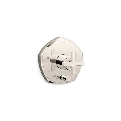 Kohler K-T27044-3-SN - Occasione Rite-Temp Shower Valve Trim With Diverter And Cross Handle