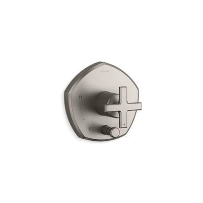 Kohler K-T27044-3-BN - Occasione Rite-Temp Shower Valve Trim With Diverter And Cross Handle