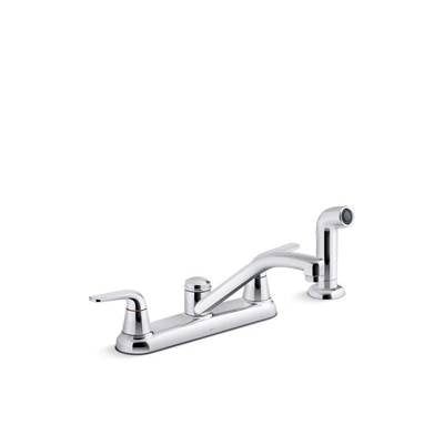Kohler K-30616-CP - Jolte Two-Handle Kitchen Sink Faucet With Side Sprayer