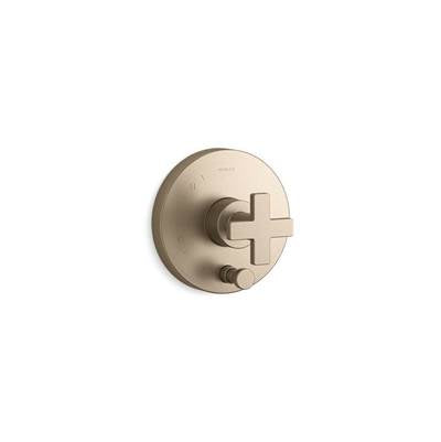 Kohler K-T73117-3-BV - Composed Rite-Temp Valve Trim With Push-Button Diverter And Cross Handle