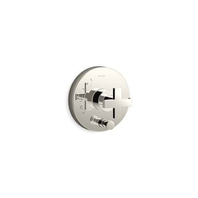 Kohler K-T73117-3-SN - Composed Rite-Temp Valve Trim With Push-Button Diverter And Cross Handle