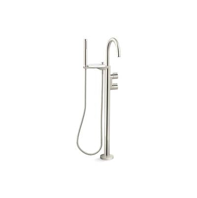 Kohler K-T77984-4-SN - Components Floor-Mount Bath Filler Trim With Lever Handles And Handshower