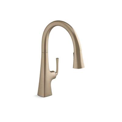 Kohler K-22062-BV - Graze Pull-Down Kitchen Sink Faucet With Three-Function Sprayhead