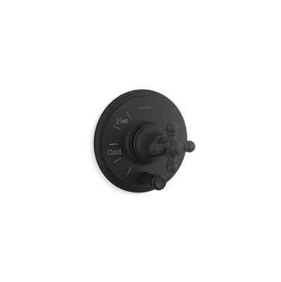 Kohler K-T72768-3-BL - Artifacts Rite-Temp Valve Trim With Push-Button Diverter And Cross Handle Valve Not Included