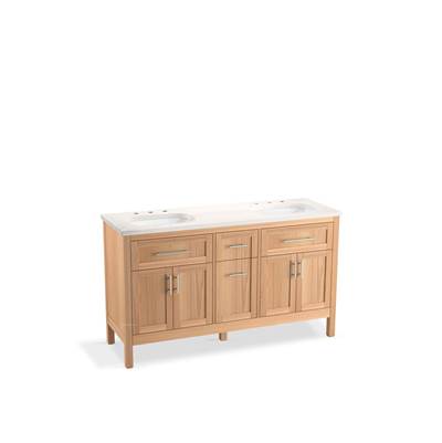 Kohler K-39607-ASB-WEK - Hadrone 60'' Bathroom Vanity Cabinet With Sinks And Quartz Top