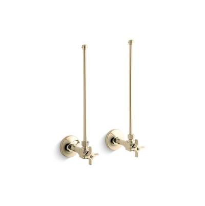 Kohler K-7605-P-AF - Pair 3/8'' Npt Angle Supplies With Stop, Cross Handle And Annealed Vertical Tube