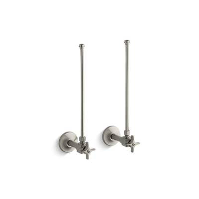Kohler K-7605-P-BN - Pair 3/8'' Npt Angle Supplies With Stop, Cross Handle And Annealed Vertical Tube