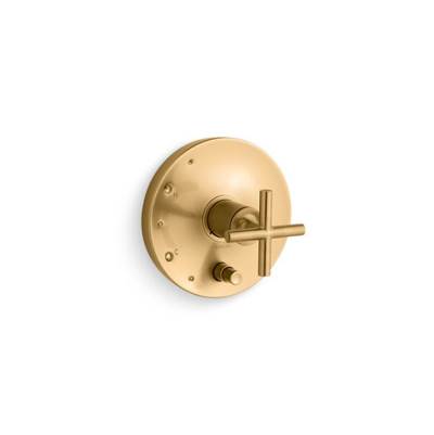 Kohler K-T14501-3-2MB - Purist Rite-Temp Valve Trim With Push-Button Diverter And Cross Handle