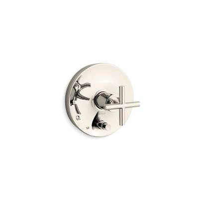 Kohler K-T14501-3-SN - Purist Rite-Temp Valve Trim With Push-Button Diverter And Cross Handle