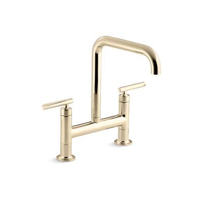 Kohler K-7547-4-AF - Purist Two-Hole Bridge Kitchen Sink Faucet