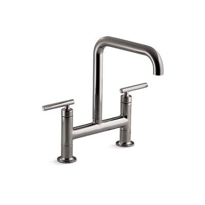 Kohler K-7547-4-TT - Purist Two-Hole Bridge Kitchen Sink Faucet