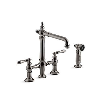 Kohler K-76519-4-TT - Artifacts Two-Hole Bridge Kitchen Sink Faucet With Sidesprayer