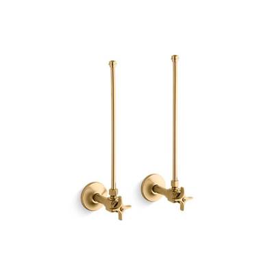 Kohler K-7605-P-2MB - Pair 3/8'' Npt Angle Supplies With Stop, Cross Handle And Annealed Vertical Tube
