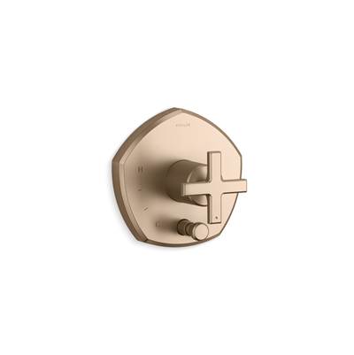 Kohler K-T27044-3-BV - Occasion Rite-Temp Valve Trim With Push-Button Diverter And Cross Handle