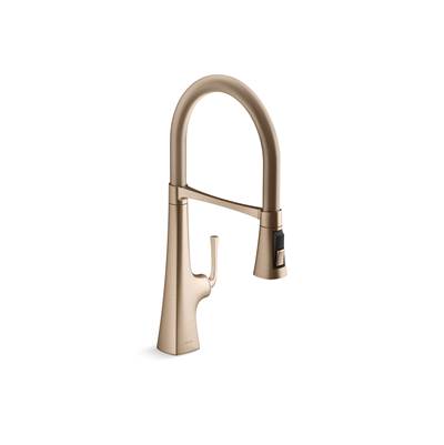 Kohler K-22061-BV - Graze Semi-Professional Kitchen Sink Faucet With Three-Function Sprayhead