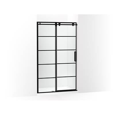 Kohler K-701695-G79-BL - Composed Sliding Shower Door, 78 In. H X 44-1/8 - 47-7/8 In. W, With 3/8 In. Thick Crystal Clear Glass With Rectangular Grille Pattern