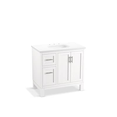 Kohler K-31244-ASB-0 - Quo 36 In. Bathroom Vanity Cabinet With Sink And Quartz Top