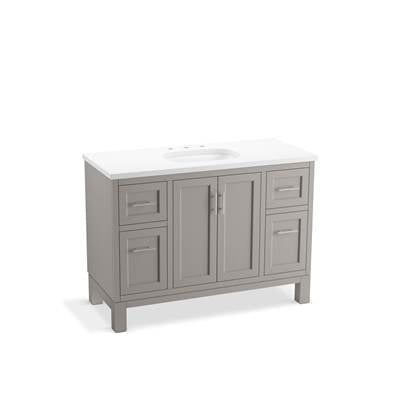 Kohler K-28383-ASB-1WT - Quo 48 In. Bathroom Vanity Cabinet With Sink And Quartz Top