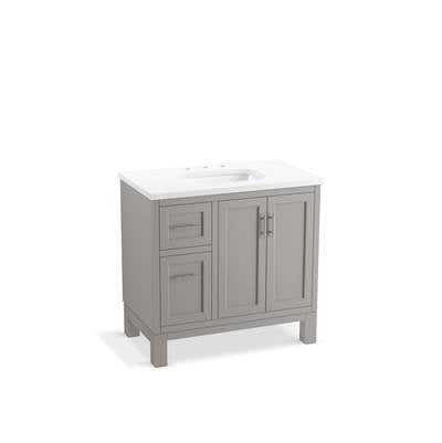 Kohler K-31244-ASB-1WT - Quo 36 In. Bathroom Vanity Cabinet With Sink And Quartz Top