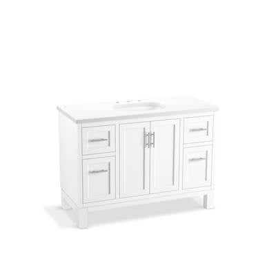 Kohler K-28383-ASB-0 - Quo 48 In. Bathroom Vanity Cabinet With Sink And Quartz Top
