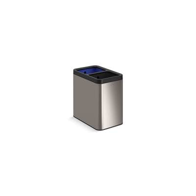 Kohler K-31315-ST - 22-Liter Dual-Compartment Open-Top Trash Can