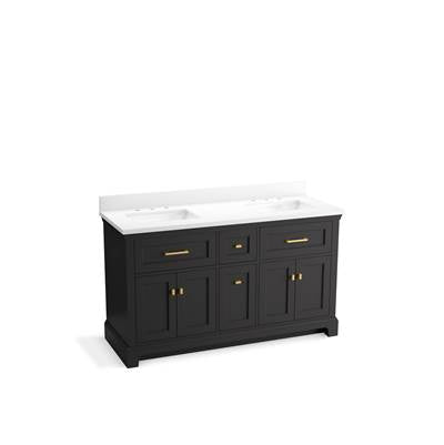 Kohler K-29263-BD1-DWG - Charlemont 60 In. Bathroom Vanity Cabinet With Sinks And Quartz Top