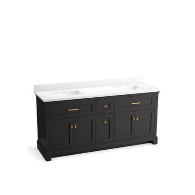 Kohler K-29264-BD1-DWG - Charlemont 72 In. Bathroom Vanity Cabinet With Sinks And Quartz Top
