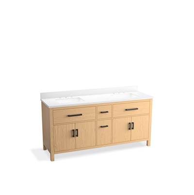 Kohler K-40642-BD1-WEK - Kresla 72 In. Bathroom Vanity Cabinet With Sinks And Quartz Top