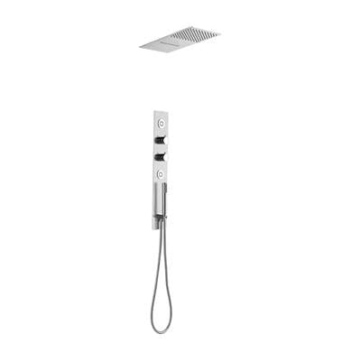 Lenova CSP206B - 2Pc - Shower Set Includes: Shower Head Round 16'' X 4-3/4'' Thermostatic/Pressure Valve Trim Kit - Square