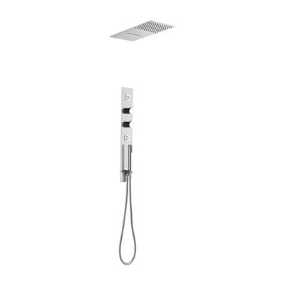 Lenova CSP206P - 2Pc - Shower Set Includes: Shower Head Round 16'' X 4-3/4'' Thermostatic/Pressure Valve Trim Kit - Square