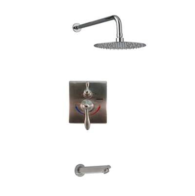 Lenova TPRT213BN - 2Pc - Shower Set Includes: Shower Head Round 8'' Thermostatic/Pressure Valve Trim Kit - Square